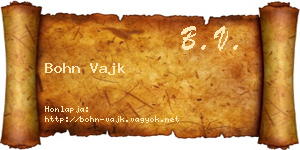 Bohn Vajk névjegykártya